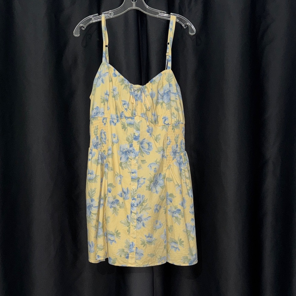 Hollister Floral Dress in Soft Yellow and Blue
